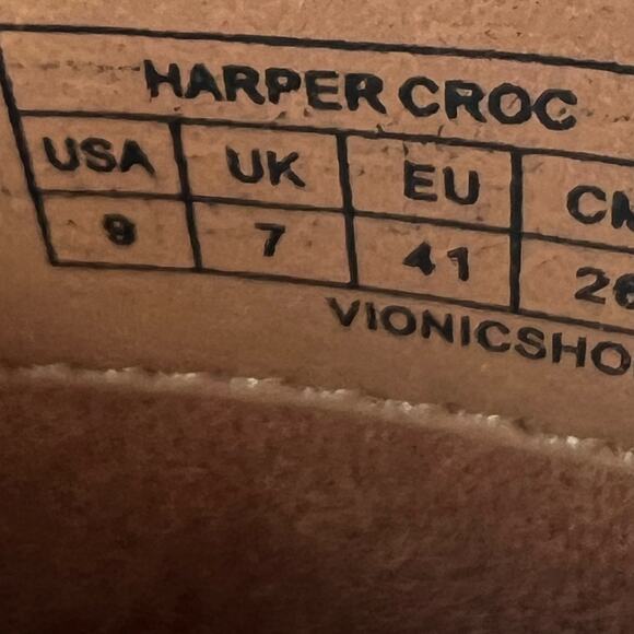 Vionic Harper Croc Leather Boot Arch Support Brown Women’s 9 NWB Comfort Shoe - Picture 9 of 10
